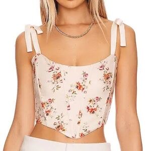 V. chapman Floral Scoop Neck Crop Top